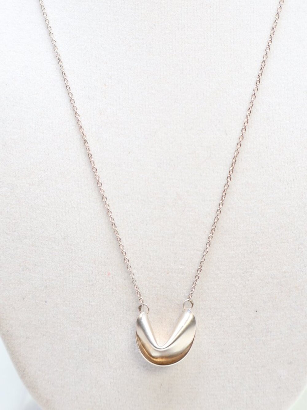 Christina Kober Silver Tone Fortune Cookie Necklace $98 New